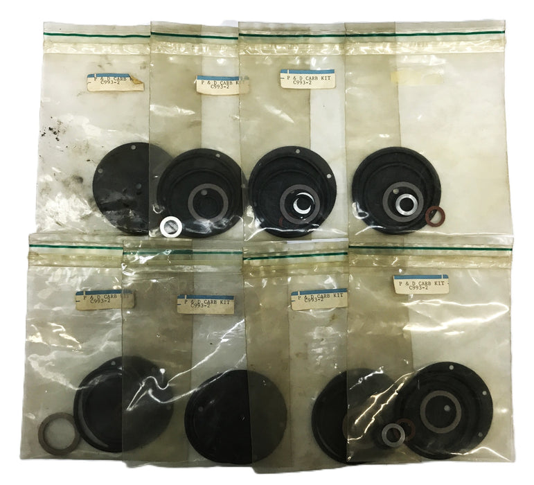 P & D 7-Piece Carburetor Repair Kit C993-2 {Lot of 8] NOS