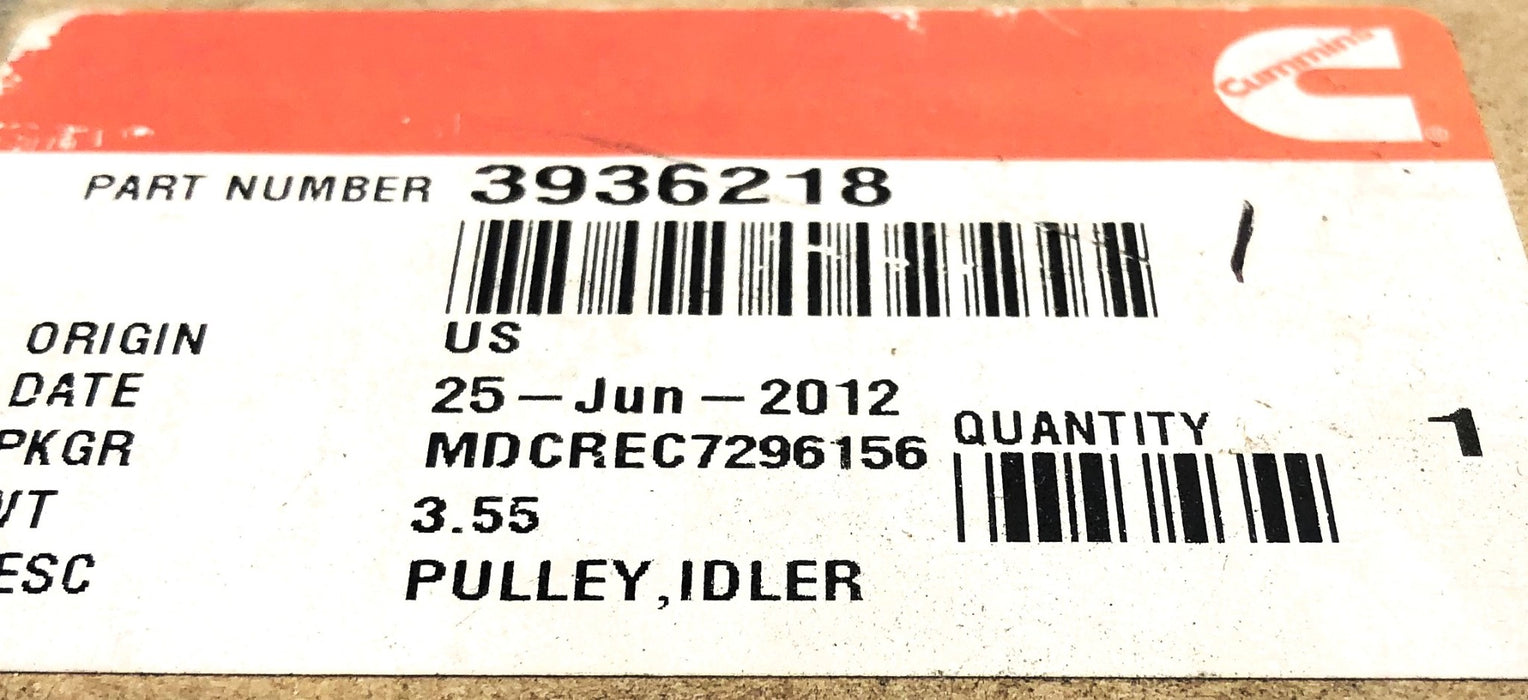 Cummins Idler Pulley 3936218 NOS
