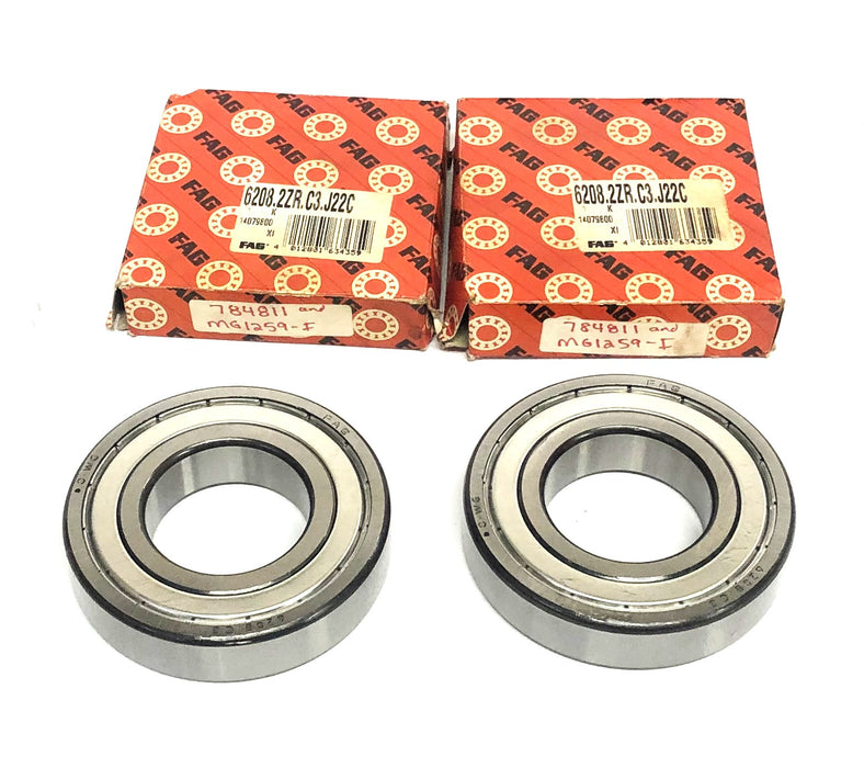 FAG Ball Bearing 6208.2ZR.C3.J22C [Lot of 2] NOS