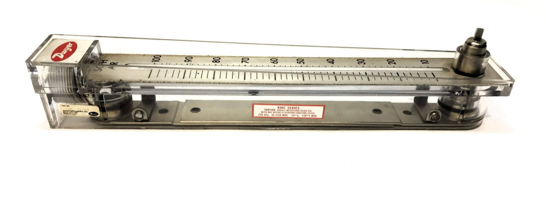 Dwyer Master Flowmeter (Missing Black Cap) (No Hardware) RMC-102-SSV USED