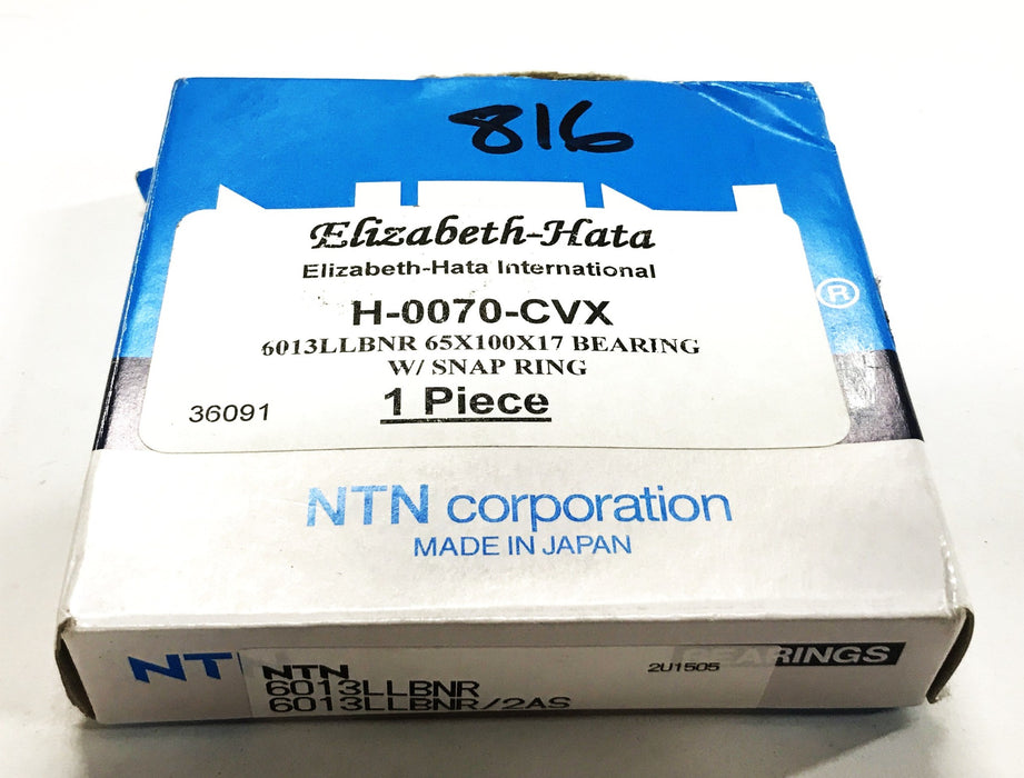 NTN Deep Groove Ball Bearing with Snap-Ring 6013LLBNR NOS