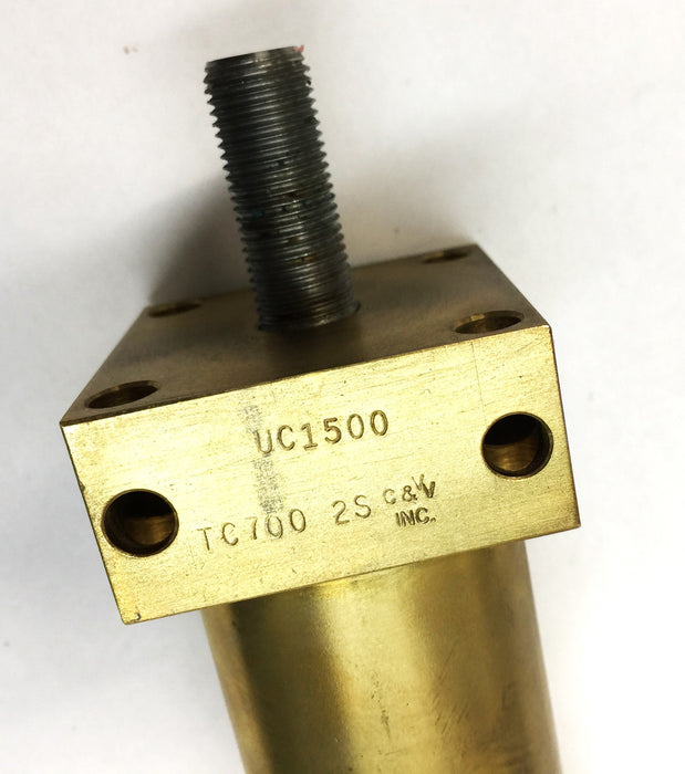 Cylinders and Valves Brass Pneumatic Air Cylinder UC1500 (TC700 2S) NOS
