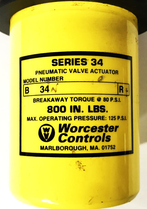 Worcester Controls Pneumatic Valve Actuator B34N USED