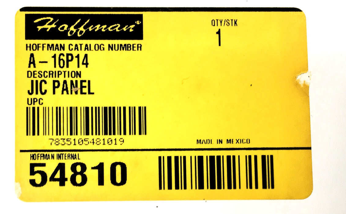 Hoffman Jic Panel A-16P14 (54810) NOS