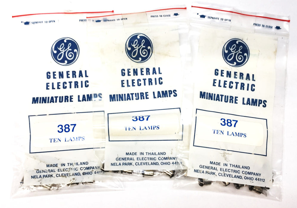 General Electric Miniature Lamp Pack (10pcs) 387 [Lot of 3] NOS