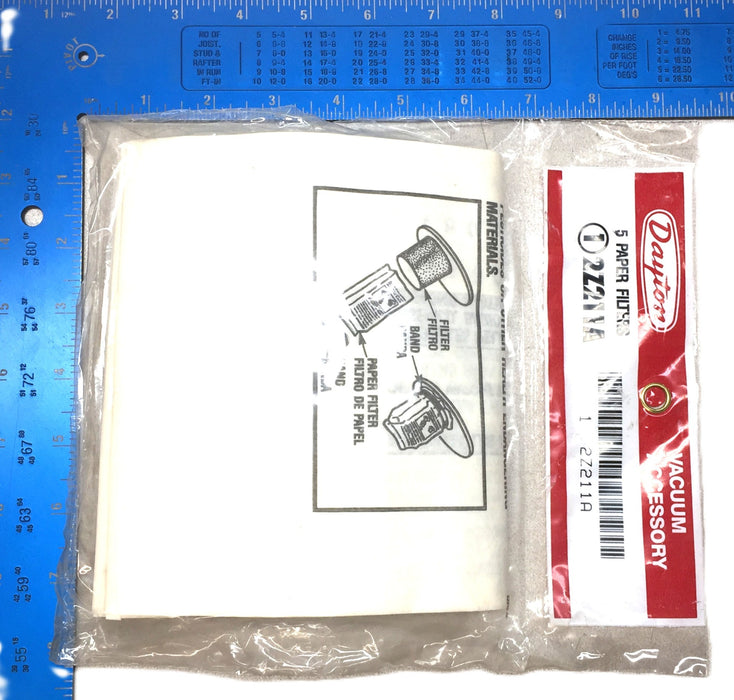 Dayton Vacuum Paper Filter Pack (5pcs) 2Z211A [Lot of 2] NOS