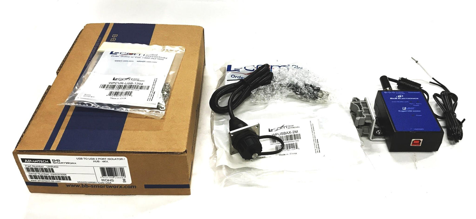 B&B Electronics USB to USB 2-Port Isolator Installation Package UHR402 NOS