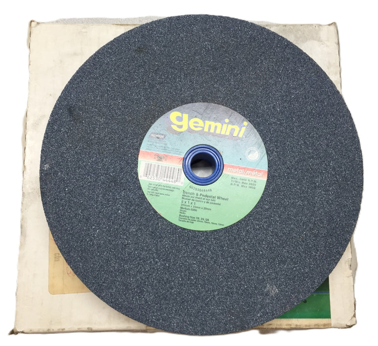 Norton Gemini 8" x 1" x 1"Bore Bench and Pedestal Wheel 66253044448 NOS