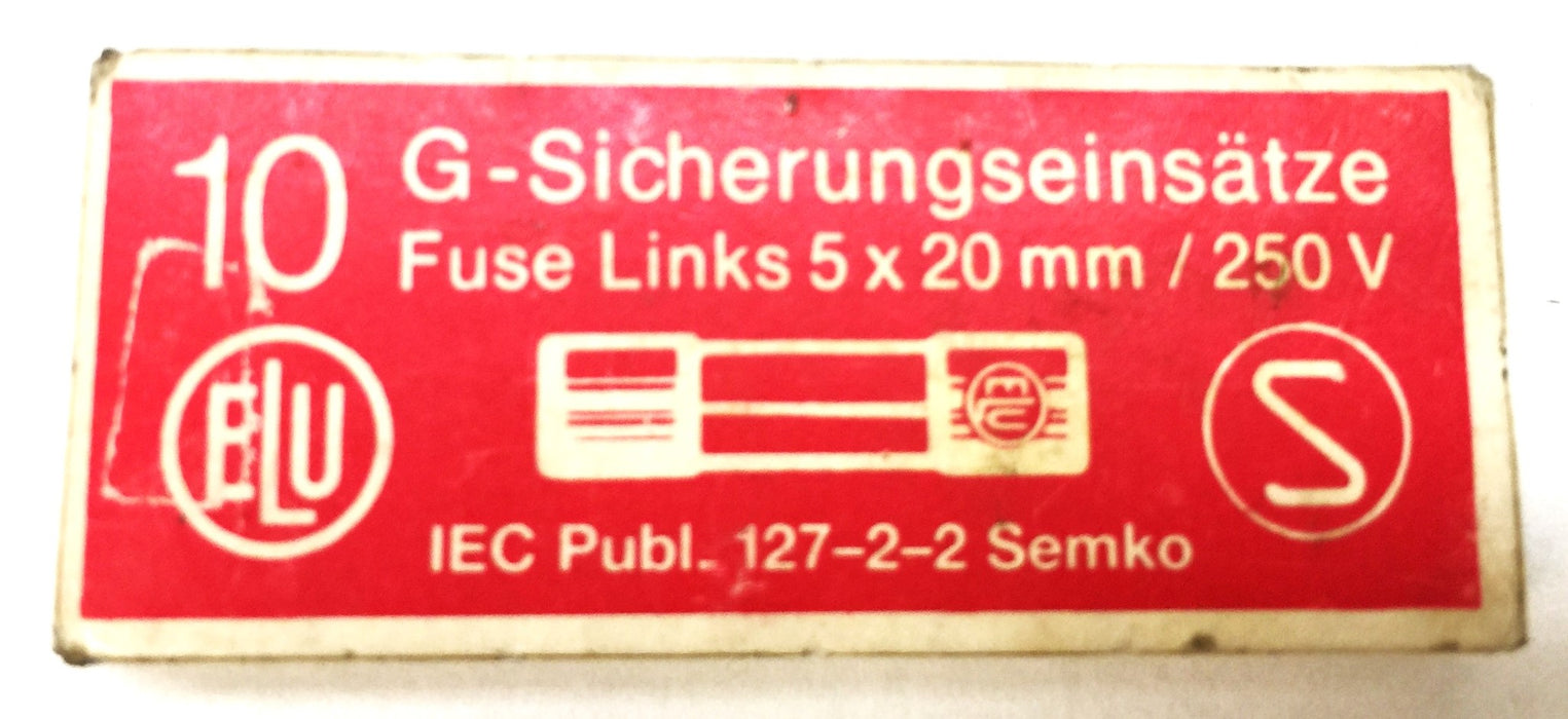 G-Sicherungseinsatze Fuse Link 5x20mm/250V Pack (10pcs) 179020 NOS