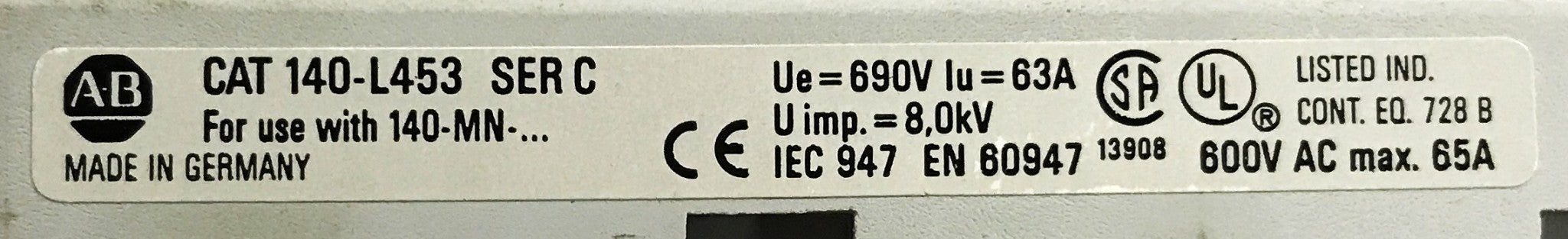 Allen-Bradley Series C 3-Phase Commoning Link 140-L453 [Lot of 4] NOS