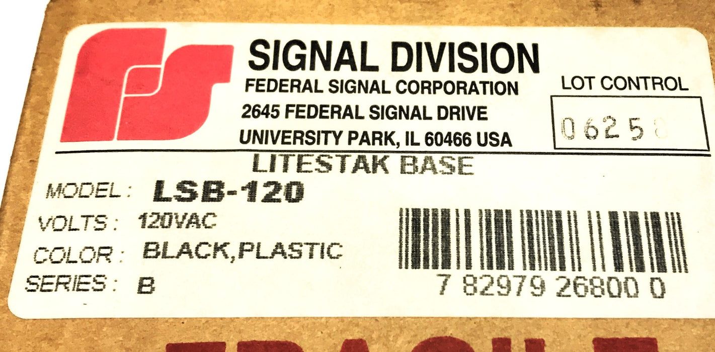 Federal Signal 120V Litestak Base LSB-120 NOS