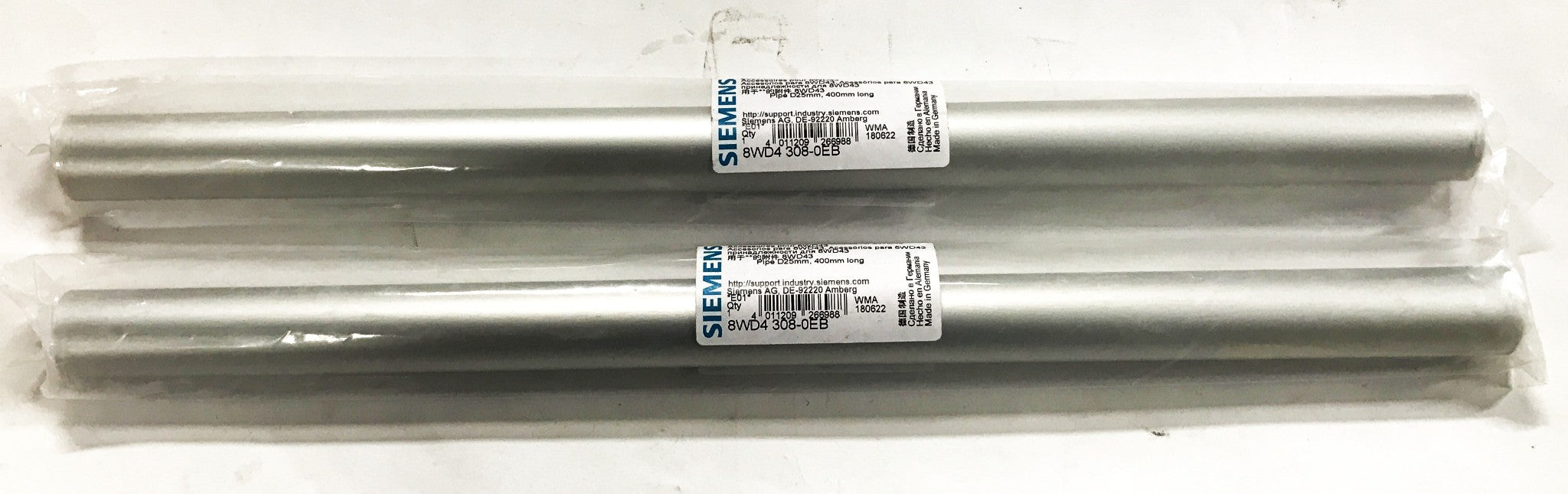 Siemens 400mm Pipe Accessory For Signaling Columns 8WD4 308-0EB [Lot of 2] NOS