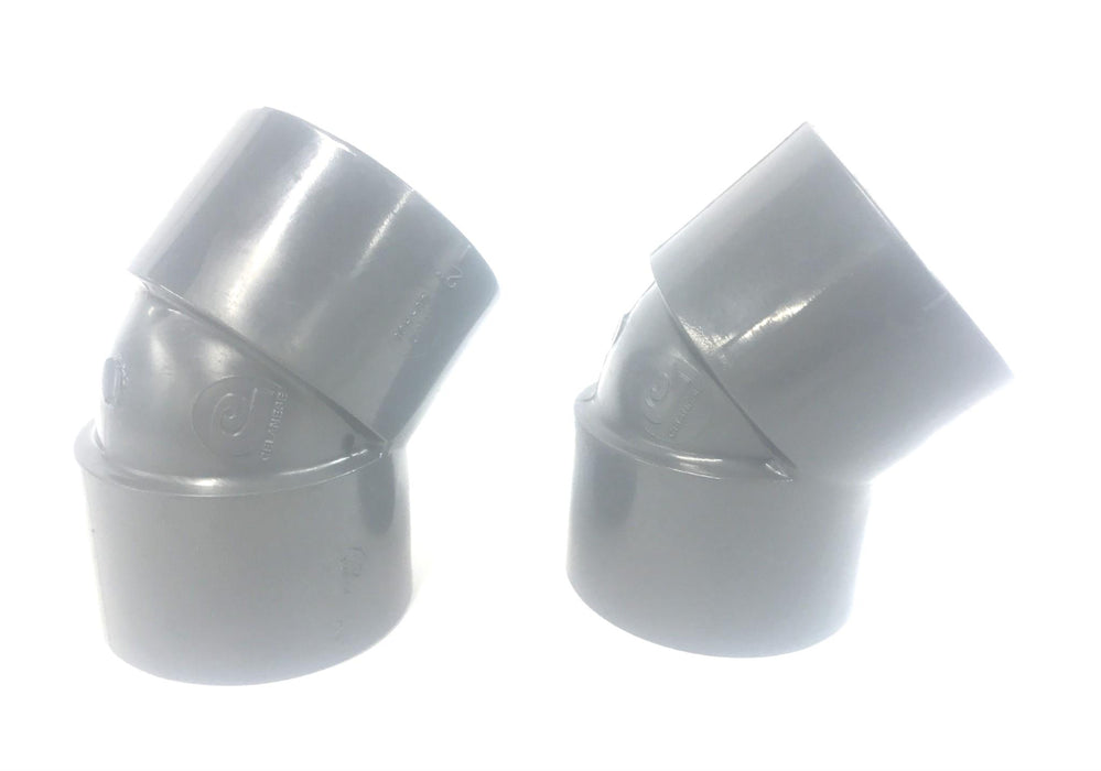 Celanese PVC I-1 SCH 80 45 Deg Elbow 2" Socket x Socket [Lot of 2] NOS