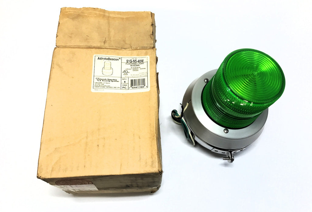 Edwards Green Flashing Beacon Light W/ Integrated Horn 51G-N5-40W NOS