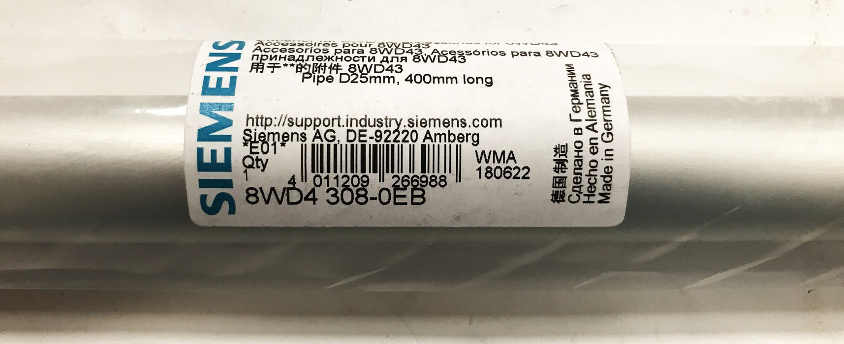 Siemens 400mm Pipe Accessory For Signaling Columns 8WD4 308-0EB [Lot of 2] NOS