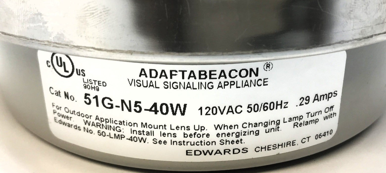 Edwards Green Flashing Beacon Light W/ Integrated Horn 51G-N5-40W NOS
