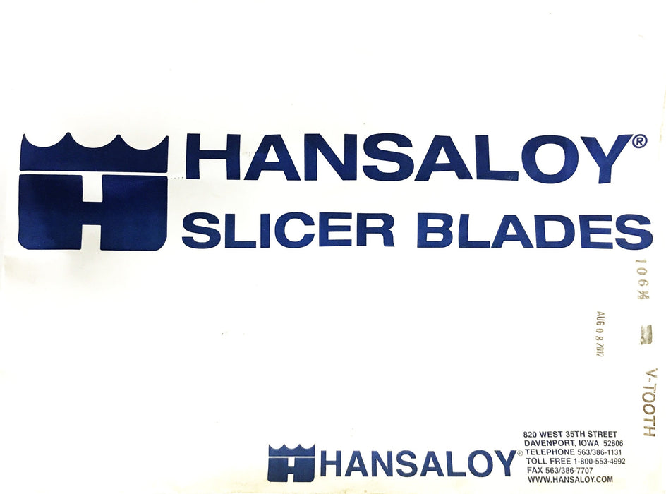 Hansaloy Bun Bread Slicer V-Tooth Blades 106-1/2 [Lot of 9] NOS