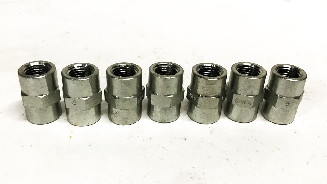 Unbranded 1/4 inch Straight Hydraulic Fitting [Lot of 7] NOS
