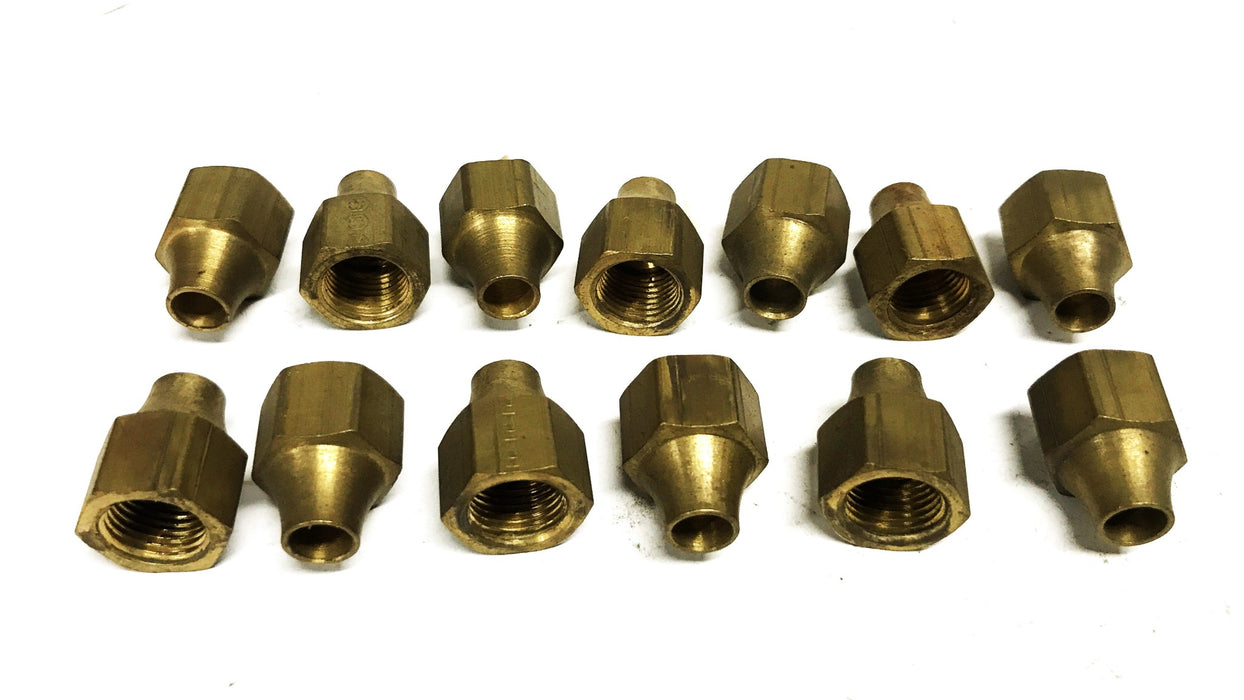 Unbranded Brass Compression Fitting Long Nut [Lot of 13] NOS
