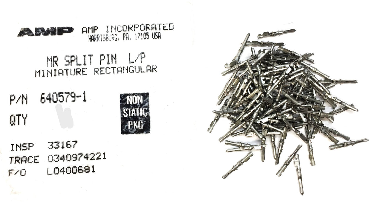 AMP Rectangular Split Pin Connector Pack (100pcs) 640579-1 NOS