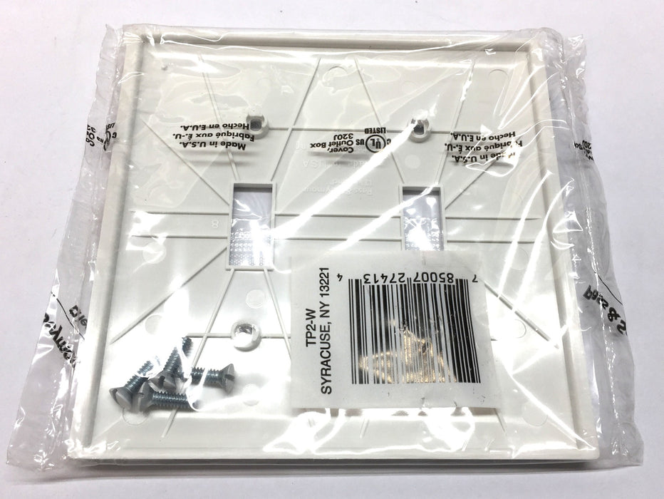 TradeMaster 2-Gang 2-Toggle Wall Plate TP2-W [Lot of 9 ] NOS