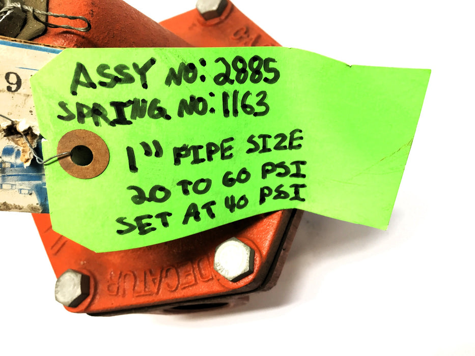 Cash Acme Decatur Pressure Reducing Regulator Valve 2885-1163 (2885) NOS
