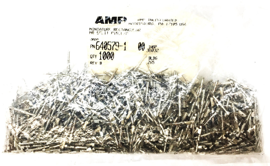 AMP Rectangular Split Pin Connector Pack (1000pcs) 640579-1 NOS