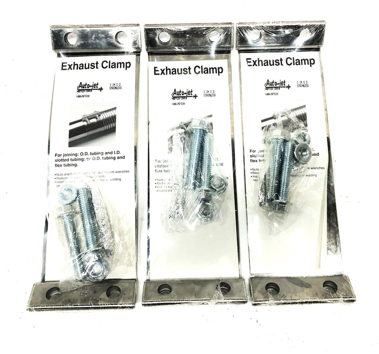 Auto-jet 3 in O.D. Stainless Exhaust Clamp 10-3/4x3-1/2 in [Lot of 3] NOS