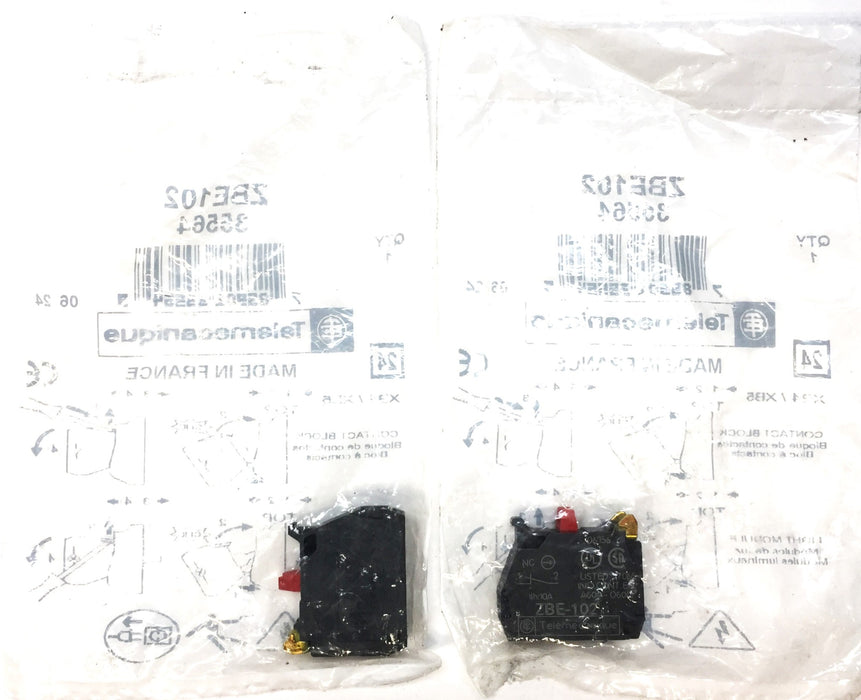 Telemecanique Contactor Block ZBE102 (35564) [Lot of 2] NOS