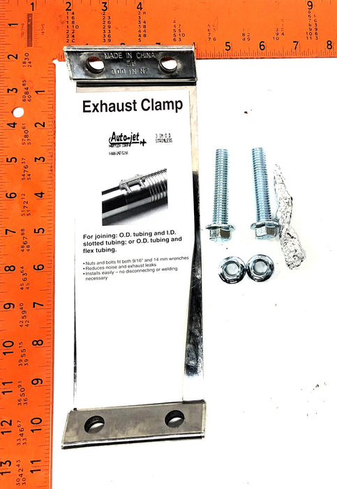 Auto-jet 3 in O.D. Stainless Exhaust Clamp 10-3/4x3-1/2 in [Lot of 3] NOS