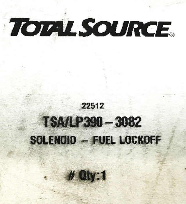 Total Source Hyster Solenoid Lock Off Valve LP390-3082 NOS