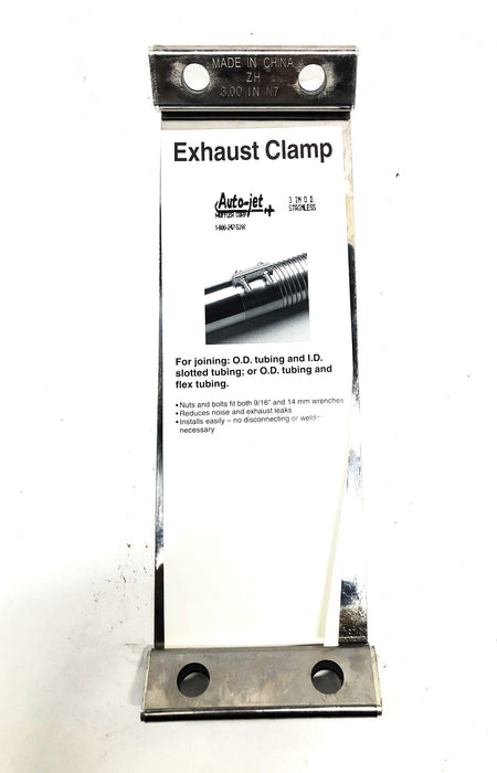 Auto-jet 3 in O.D. Stainless Exhaust Clamp 10-3/4x3-1/2 in [Lot of 3] NOS