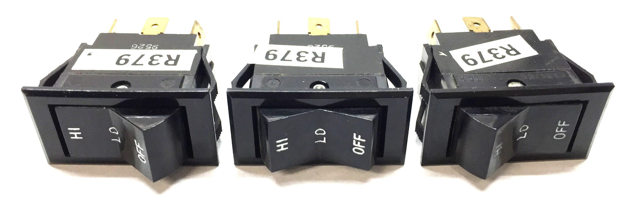 Carling Switch Black/Black 3-Position Rocker Switch R379 [Lot of 3] NOS