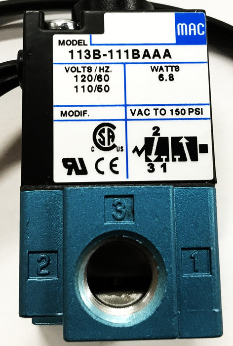 MAC Valves Solenoid Valve 1138-111BAAA NOS