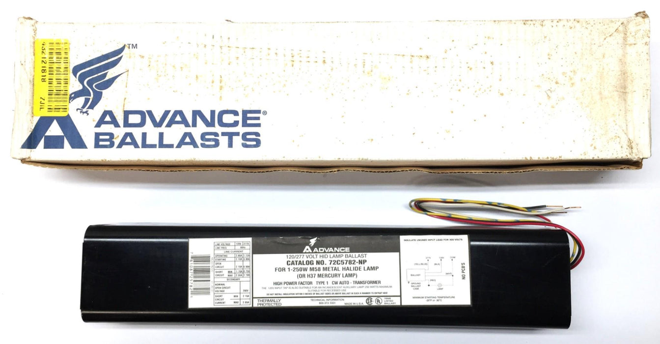 Advance 1-250W MH M58 or H37 F-Can Ballast 120/277V 60Hz 72C5782NP001 NOS