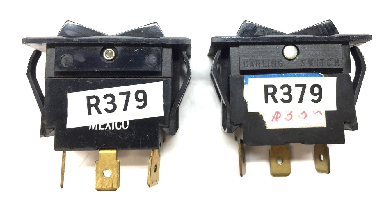 Carling Switch Black/Black 3-Position Rocker Switch R379 [Lot of 2] NOS