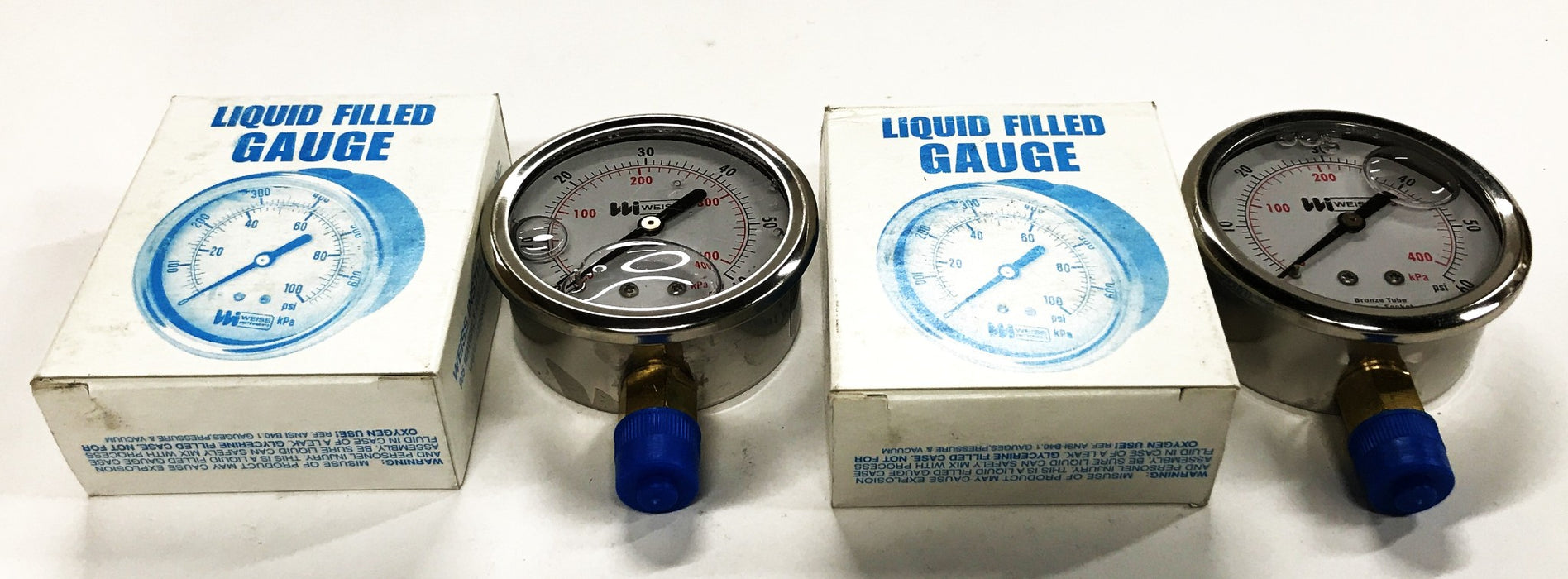 Weiss Instrument Liquid Filled Gauge LF251-060-4L [Lot of 2] NOS