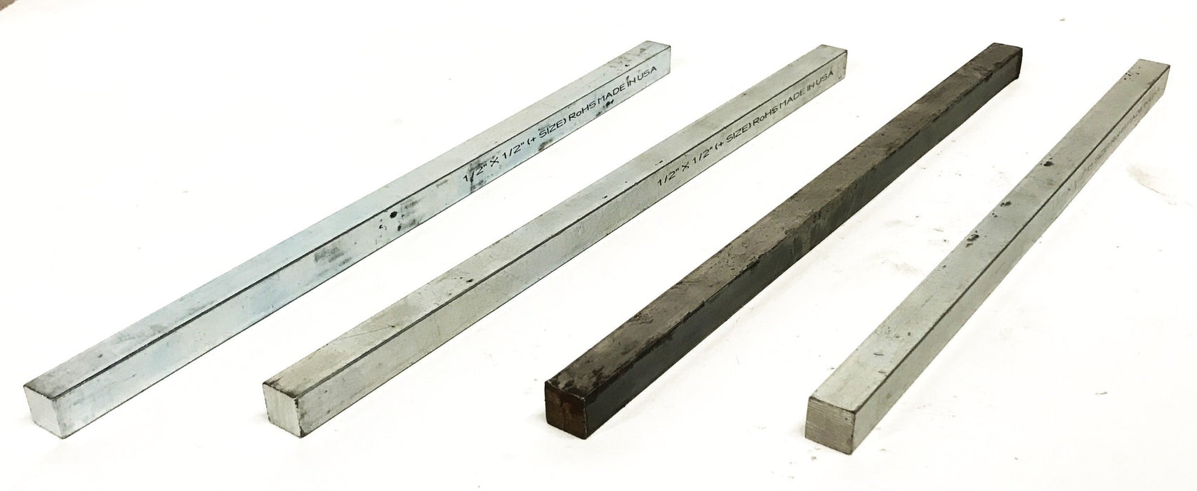 Key Stock Steel Rods 1/2 inch x 1/2 inch x 11-12 inches [Lot of 4] NOS