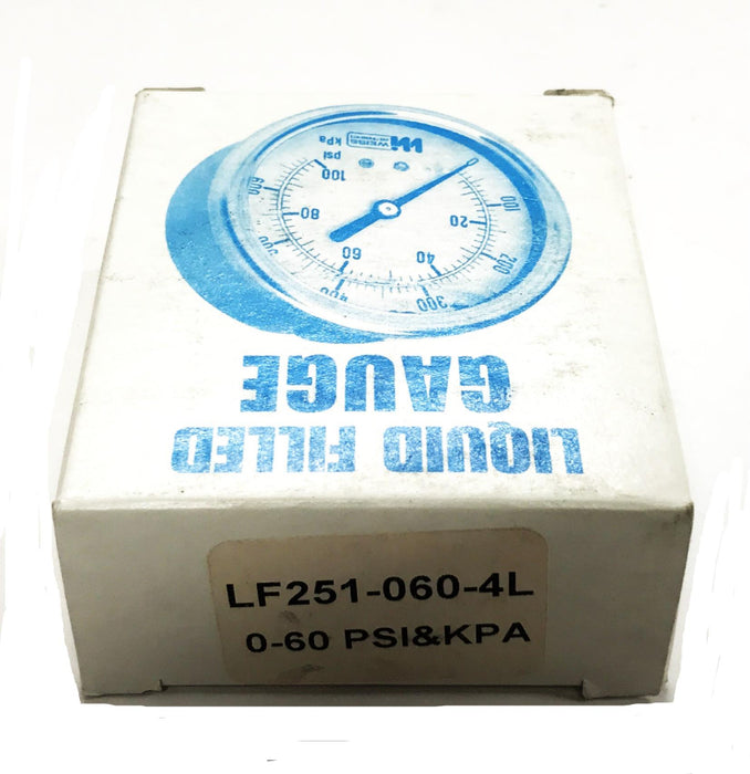 Weiss Instrument Liquid Filled Gauge LF251-060-4L [Lot of 2] NOS