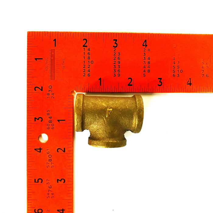 Unbranded 1/2 inch Female Thread Bronze Pipe Tee [Lot of 3] NOS