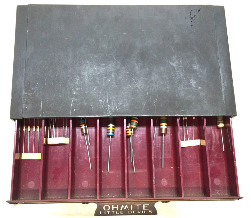 Ohmite 'Little Devils' 10' x 6" x 6" 5-Drawer Resistor Cabinet USED