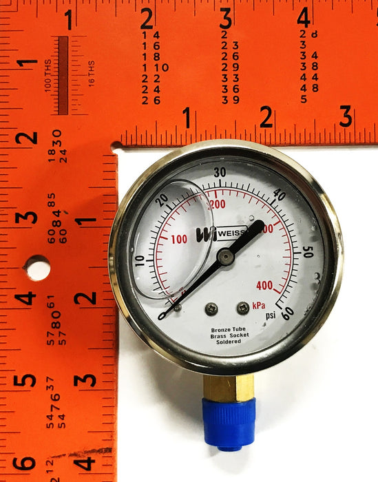 Weiss Instrument Liquid Filled Gauge LF251-060-4L [Lot of 2] NOS