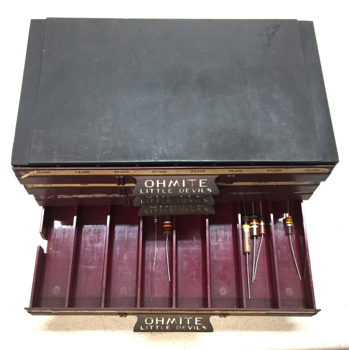 Ohmite 'Little Devils' 10' x 6" x 6" 5-Drawer Resistor Cabinet USED