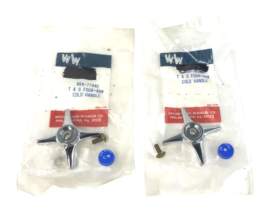 Woodward-Wanger/T&S Four-Arm Handle with Cold Index ARA-7744C [Lot of 2] NOS