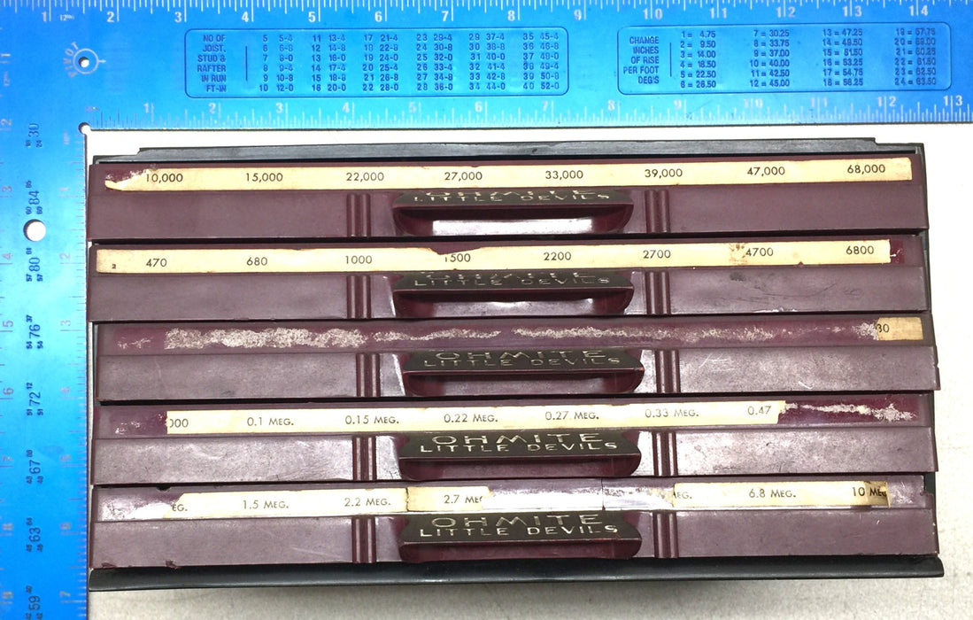 Ohmite 'Little Devils' 10' x 6" x 6" 5-Drawer Resistor Cabinet USED