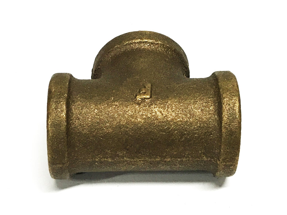 Unbranded 1/2 inch Female Thread Bronze Pipe Tee [Lot of 3] NOS