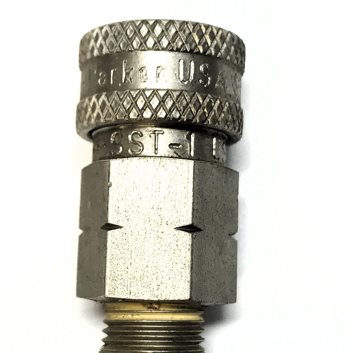 Parker Hydraulic Quick Connect Hose Coupling W/ Elbow Fitting SST-1 NOS