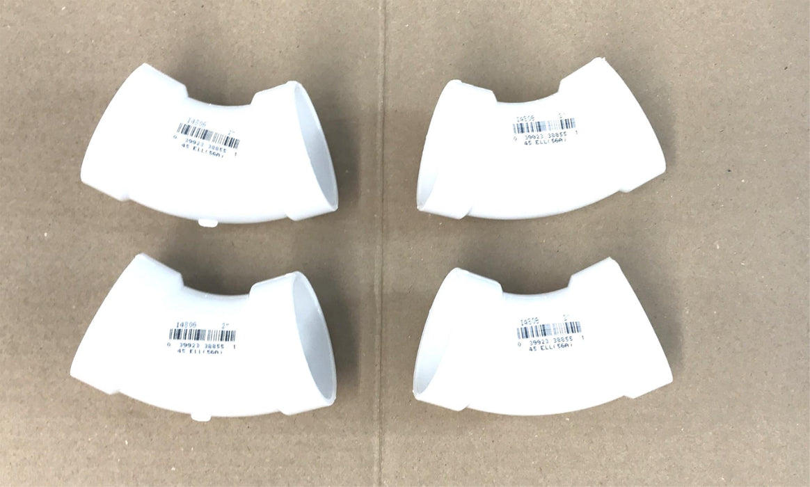 Nibco PVC-I 45 Deg Street Elbow 2" I4806 (45 ELL 56A) [Lot of 4] NOS