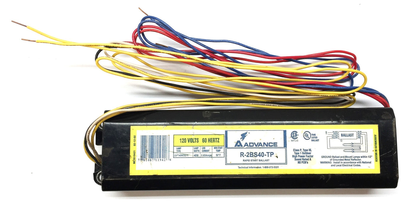 Advance 120V/60Hz Rapid Start Ballast R-2BS40-TP USED