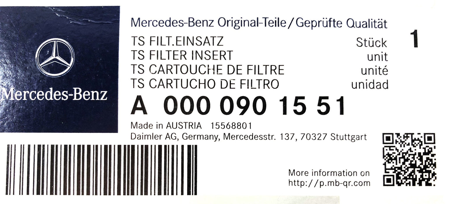 Mercedes-Benz TS Fuel Filter Insert A0000901551 [Lot of 2] NOS